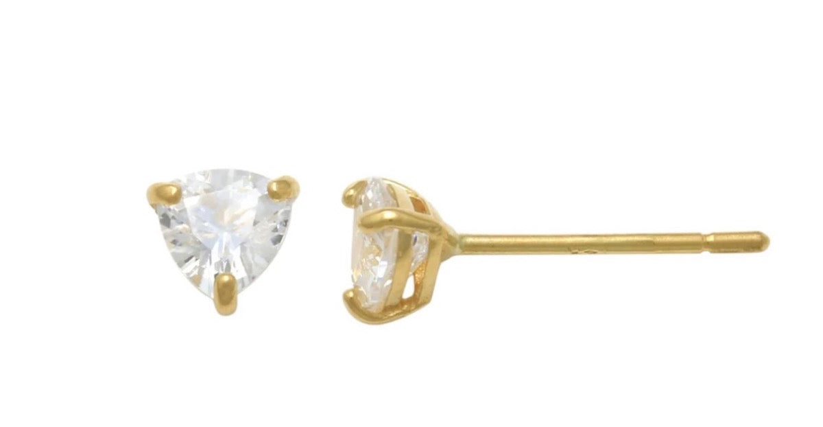 14K Yellow Gold 5mm  Earring with CZ