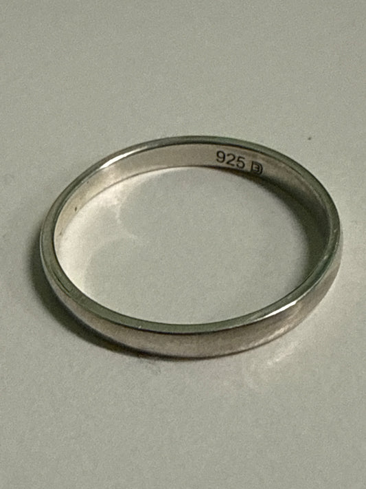 White Silver  Wedding Band