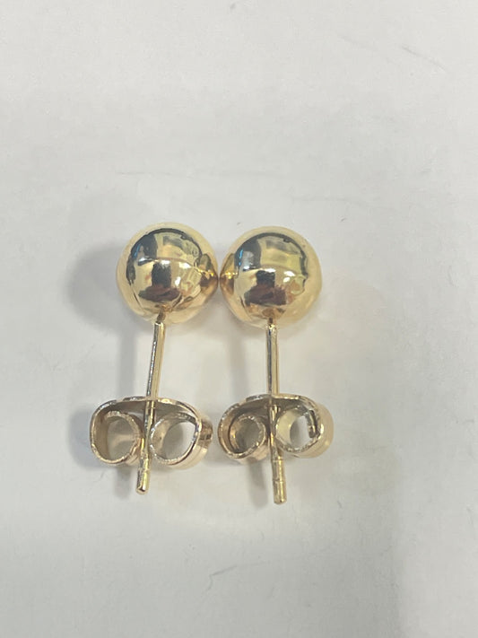 18K Yellow Gold Ball Earring