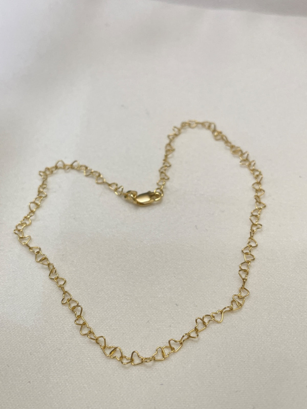18K Yellow Gold Little Hearts Anklet