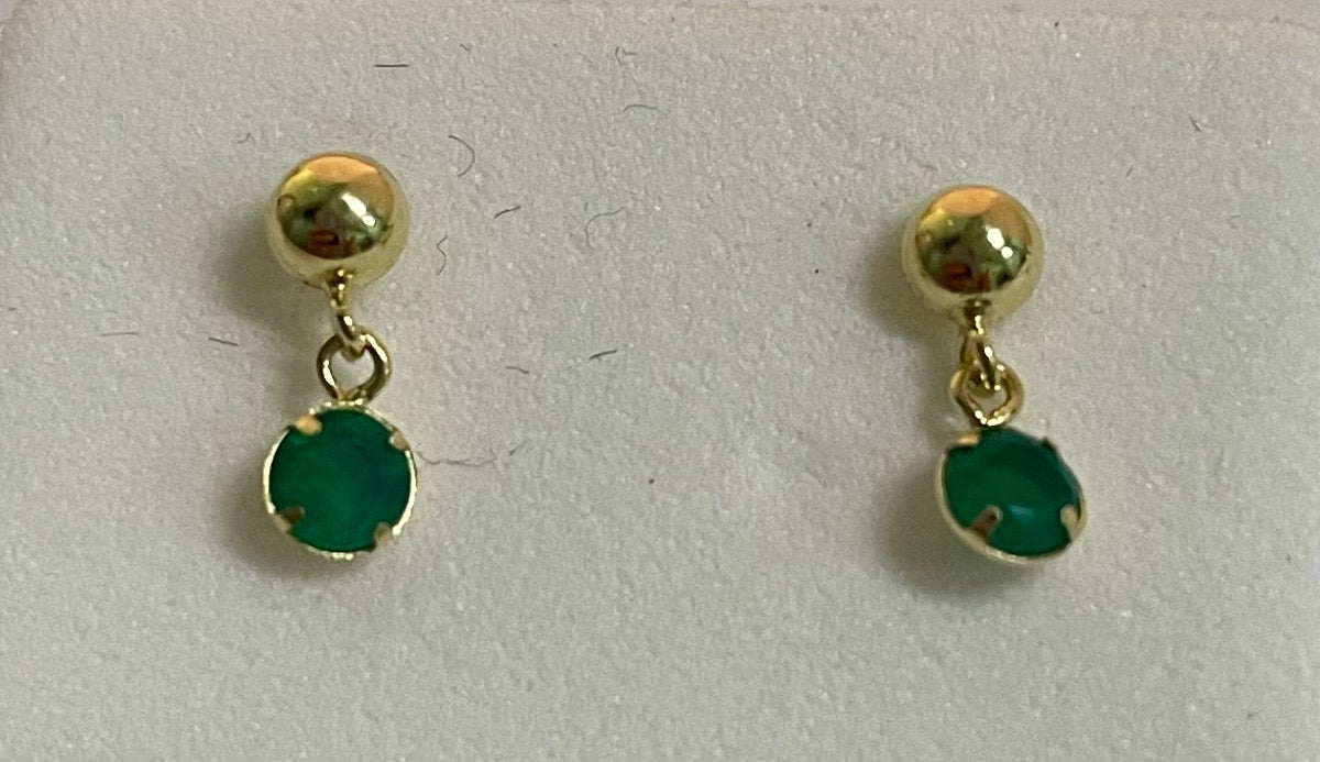 18K Yellow Gold  Earring with CZ