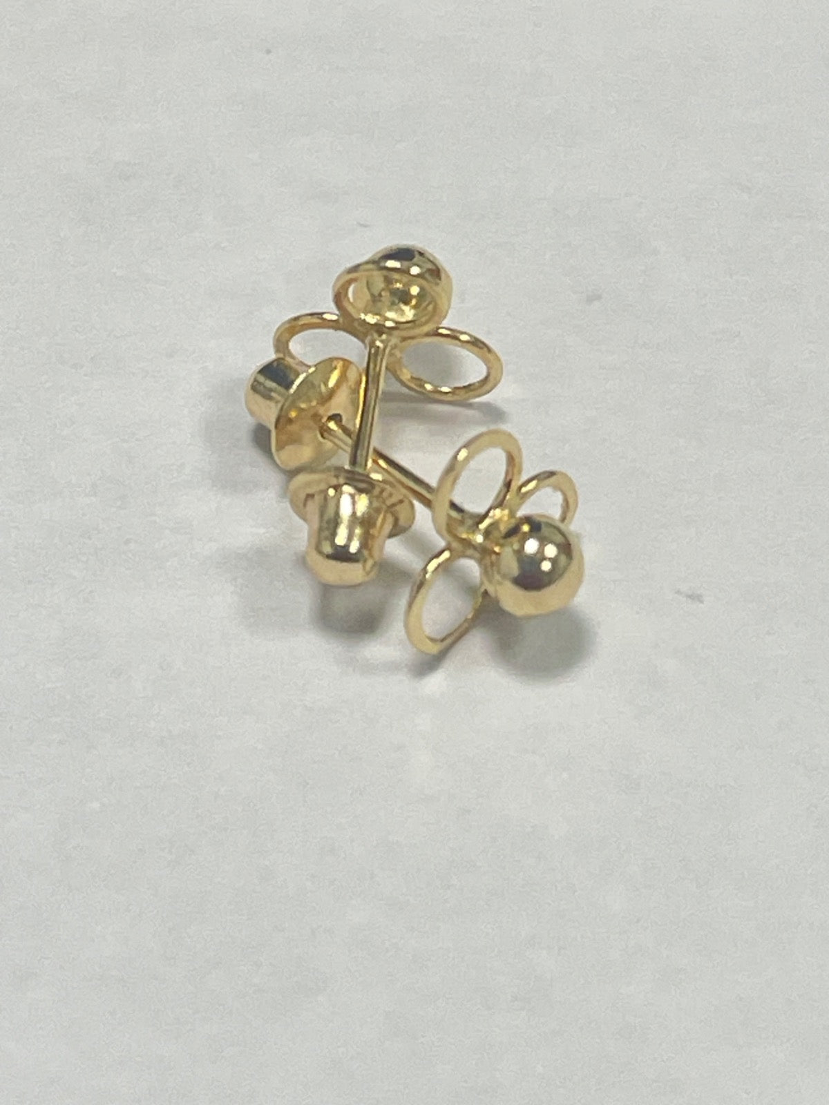 18K Yellow Gold Flower Ball Earring