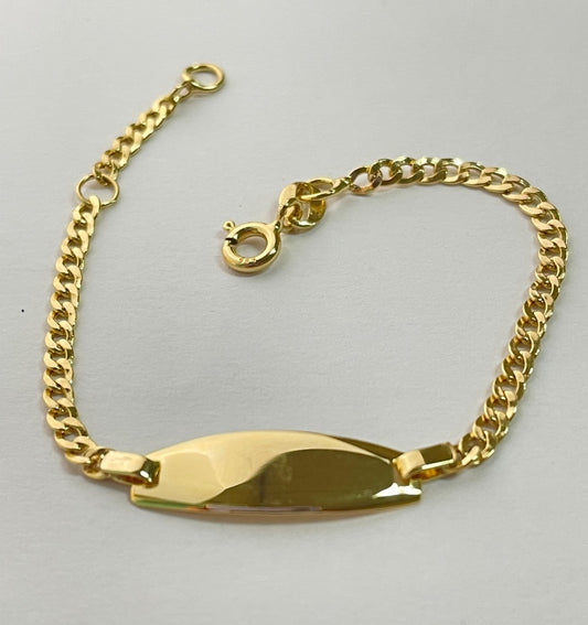 14K Yellow Gold Cuban Baby Bracelet
