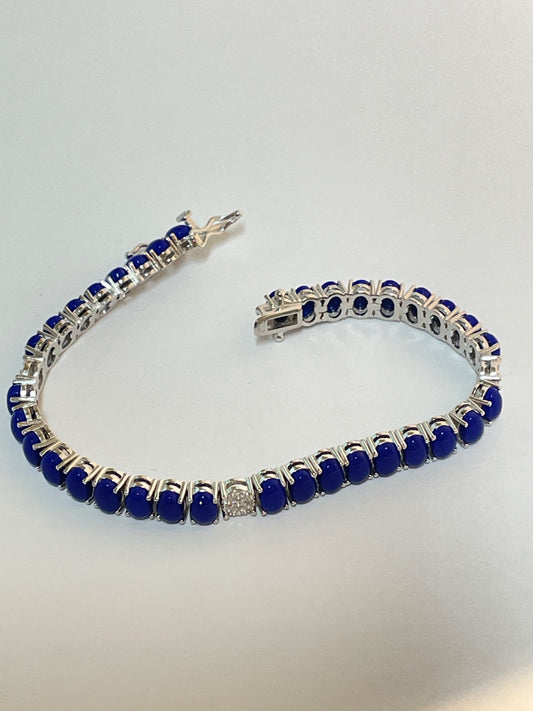 White Silver  Bracelet with CZ