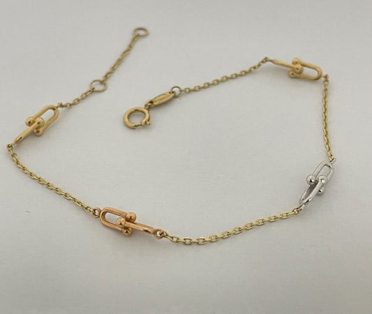 18K Tri-Tone Gold Hardwear Link  Bracelet