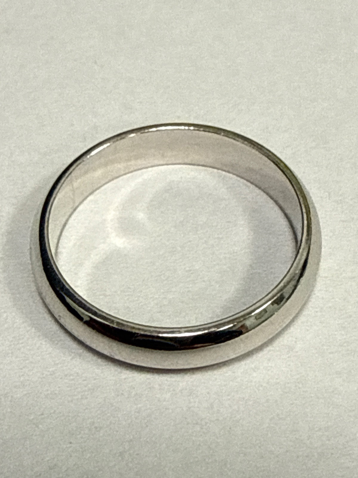 White Silver  Wedding Band