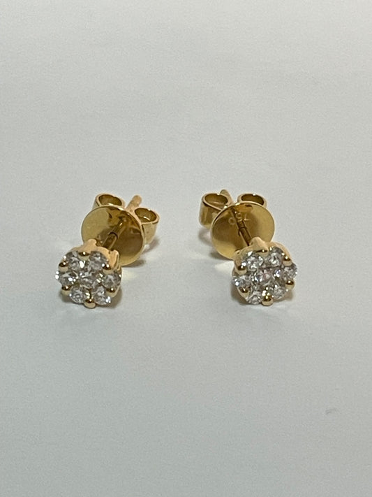 18K Yellow Gold  Earring with Diamond
