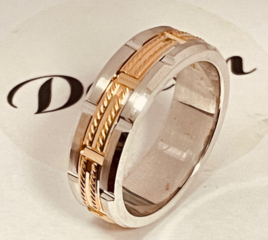 18K Two-Tone Gold  Wedding Band