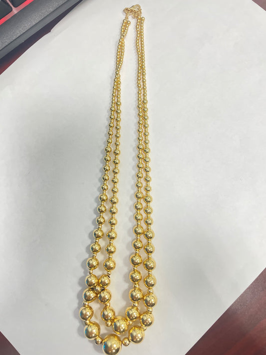 18K Yellow Gold Ball Necklace