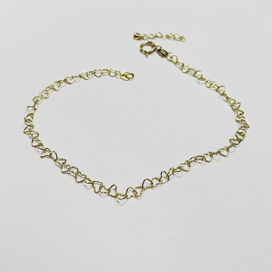 18K Yellow Gold Heart Bracelet