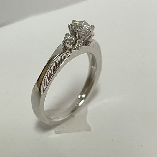 14K White Gold  Engagement Ring with Diamond