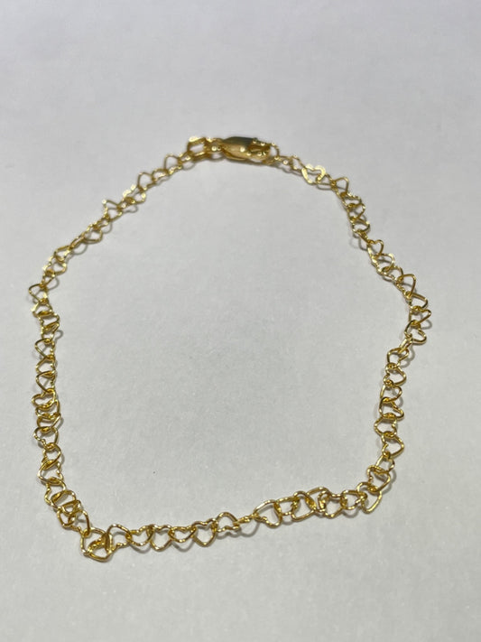 18K Yellow Gold Hearts  Bracelet