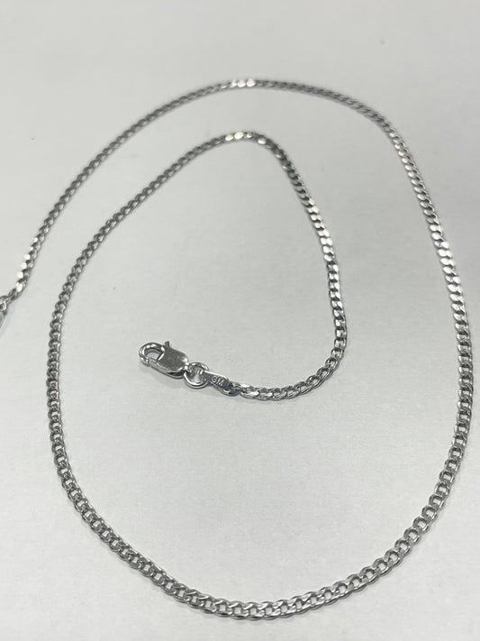 White Silver Cuban Link Chain