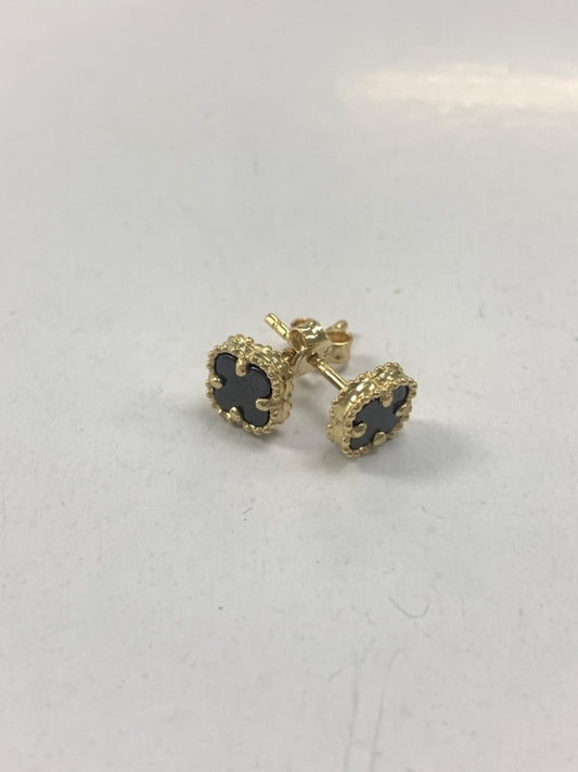 14K Yellow Gold  Earring with Onyx