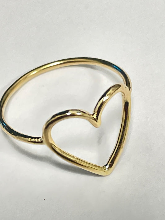 14K Yellow Gold Heart Ring