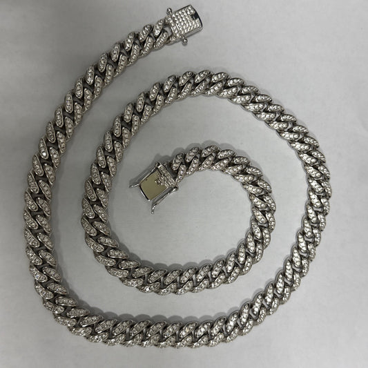 White Silver  Chain with CZ
