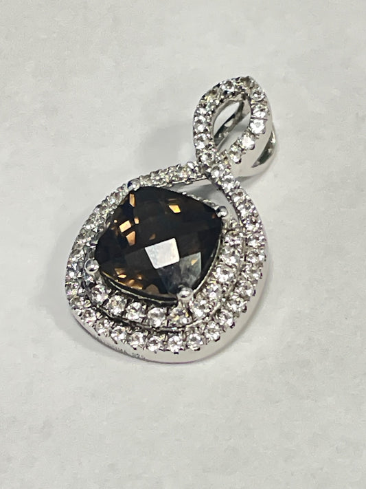 White Silver  Pendant with CZ