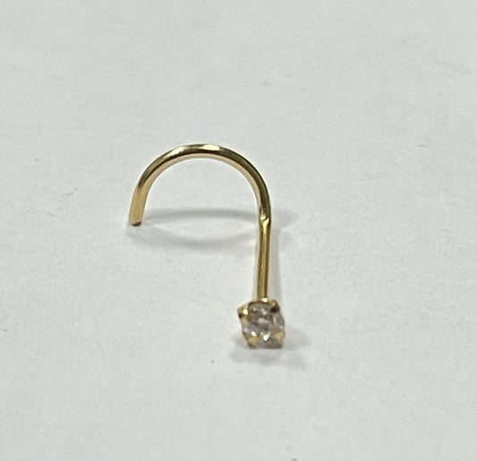 18K Yellow Gold Noise  Piercing with CZ