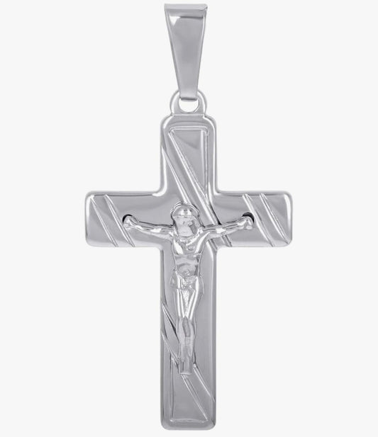 White Silver Cross Pendant
