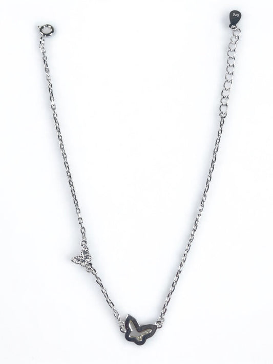 White Silver Butterfly Bracelet