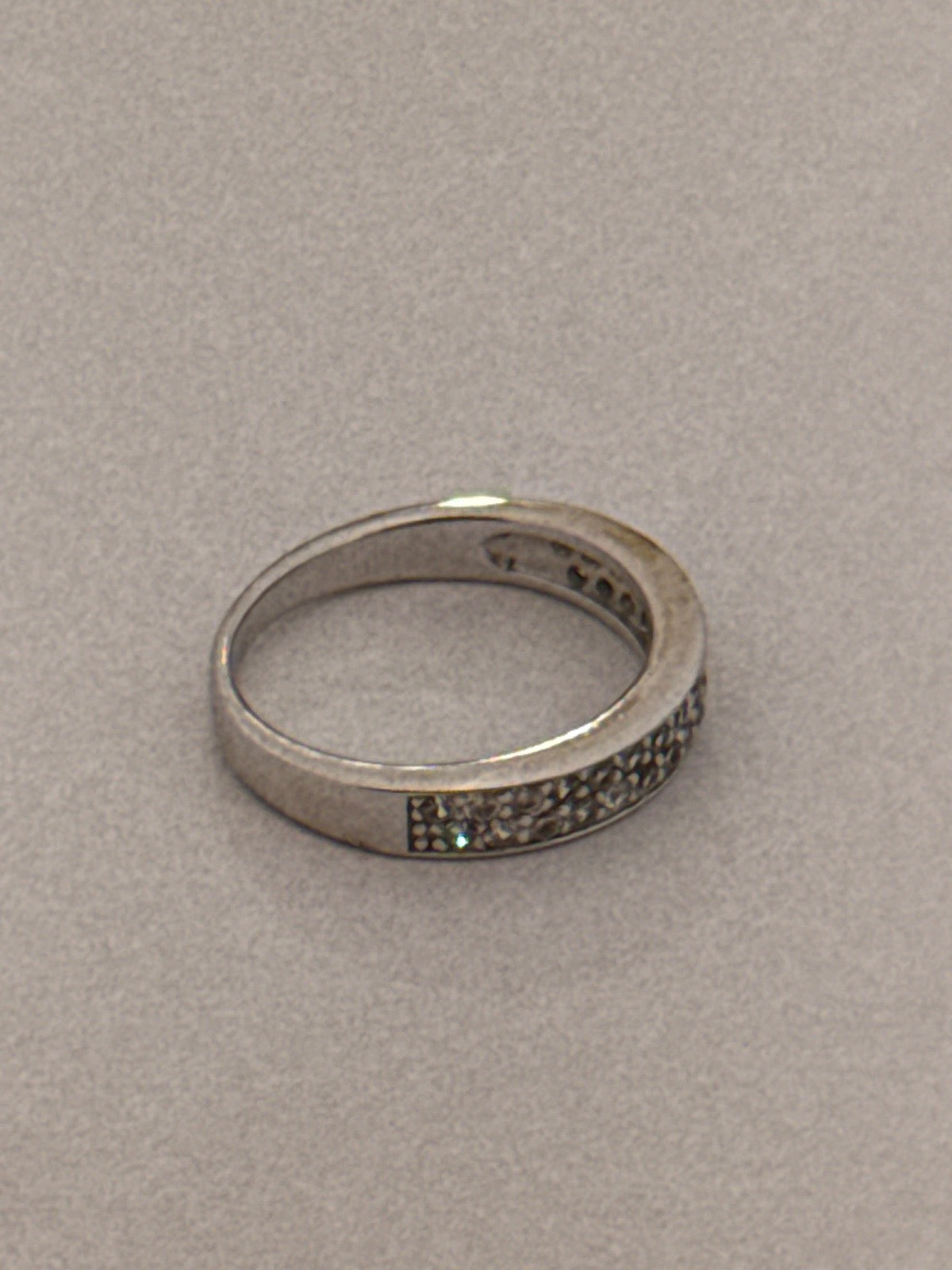 White Silver  Wedding Band