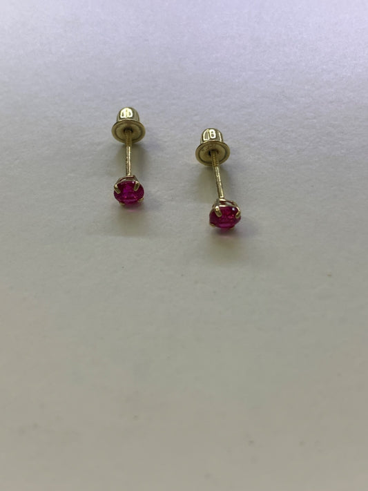 14K Yellow Gold  Earring with CZ