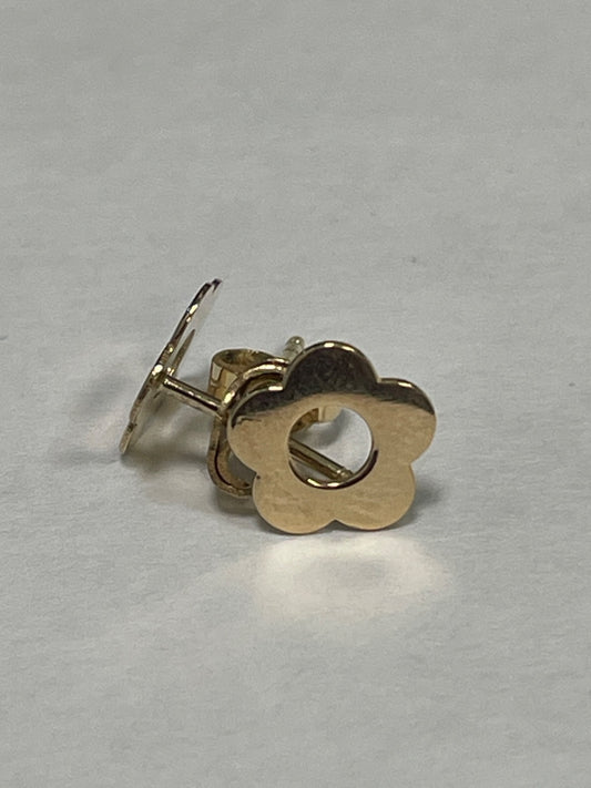 18K Yellow Gold Flower  Earring