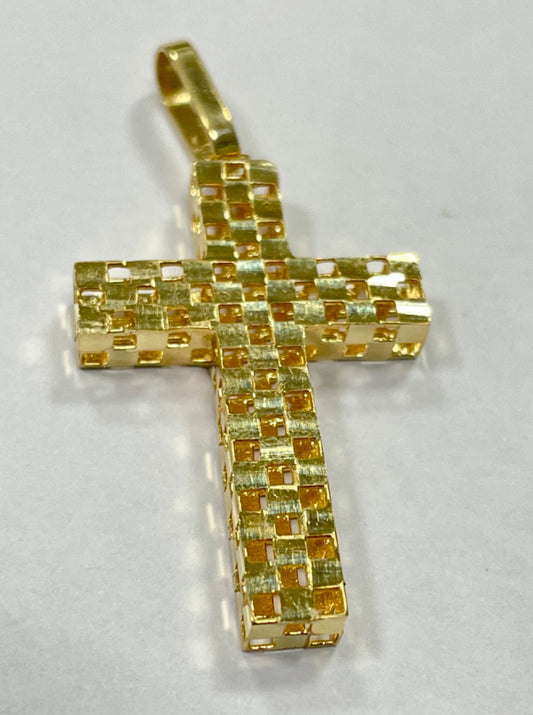 18K Yellow Gold Cross  Pendant