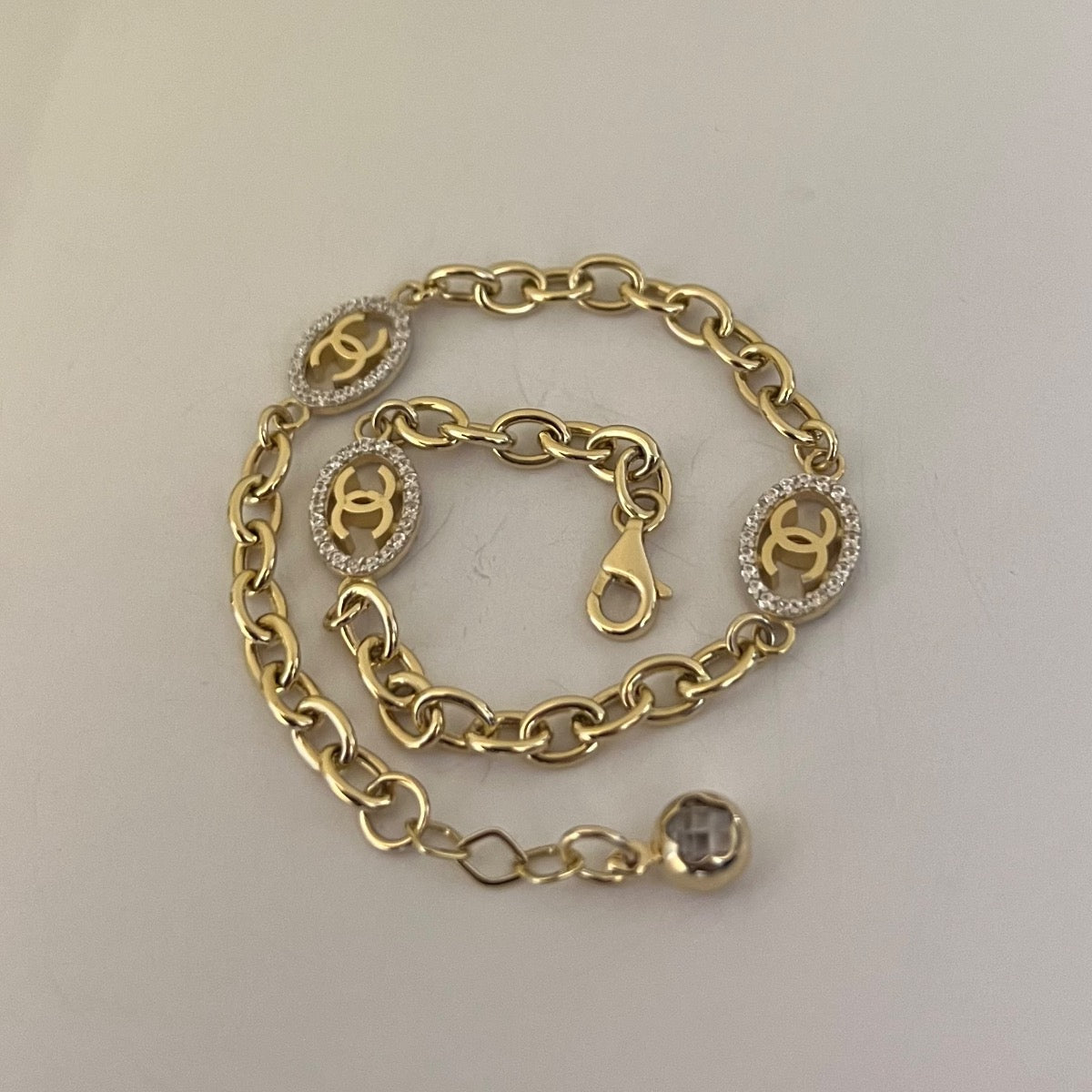 14K Yellow Gold C’s  Bracelet with CZ