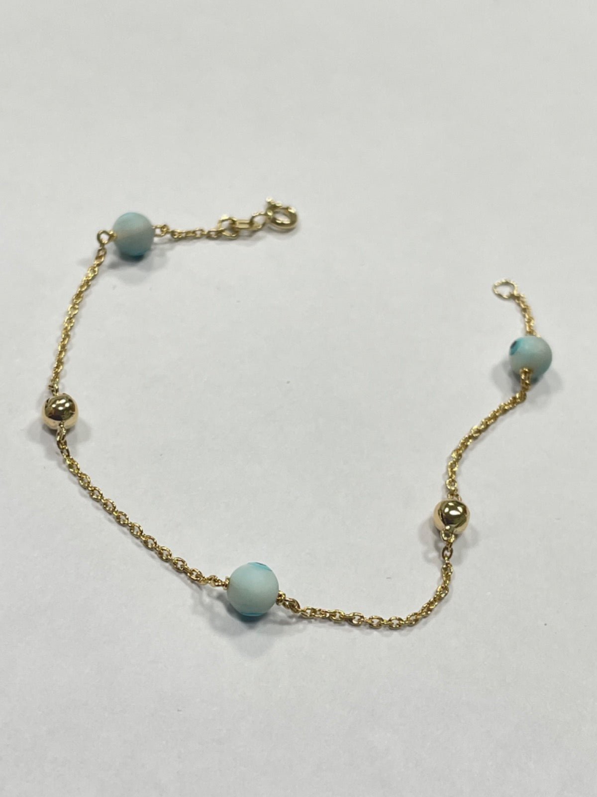 18K Yellow Gold Ball and Eyes  Bracelet