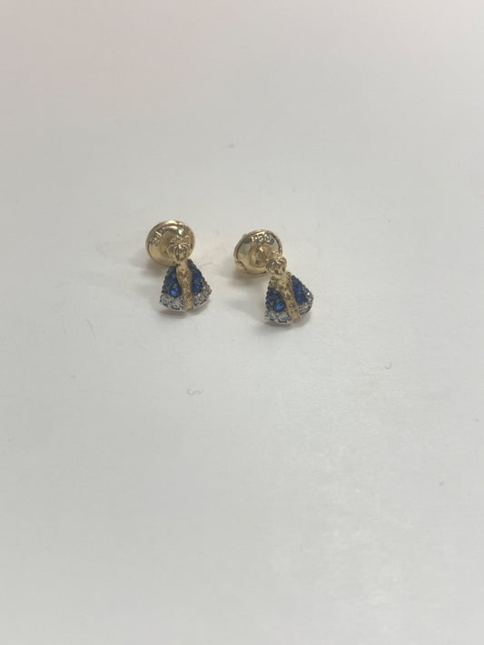 18K Yellow Gold  Earring with CZ