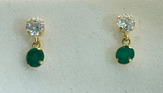 18K Yellow Gold  Earring with CZ