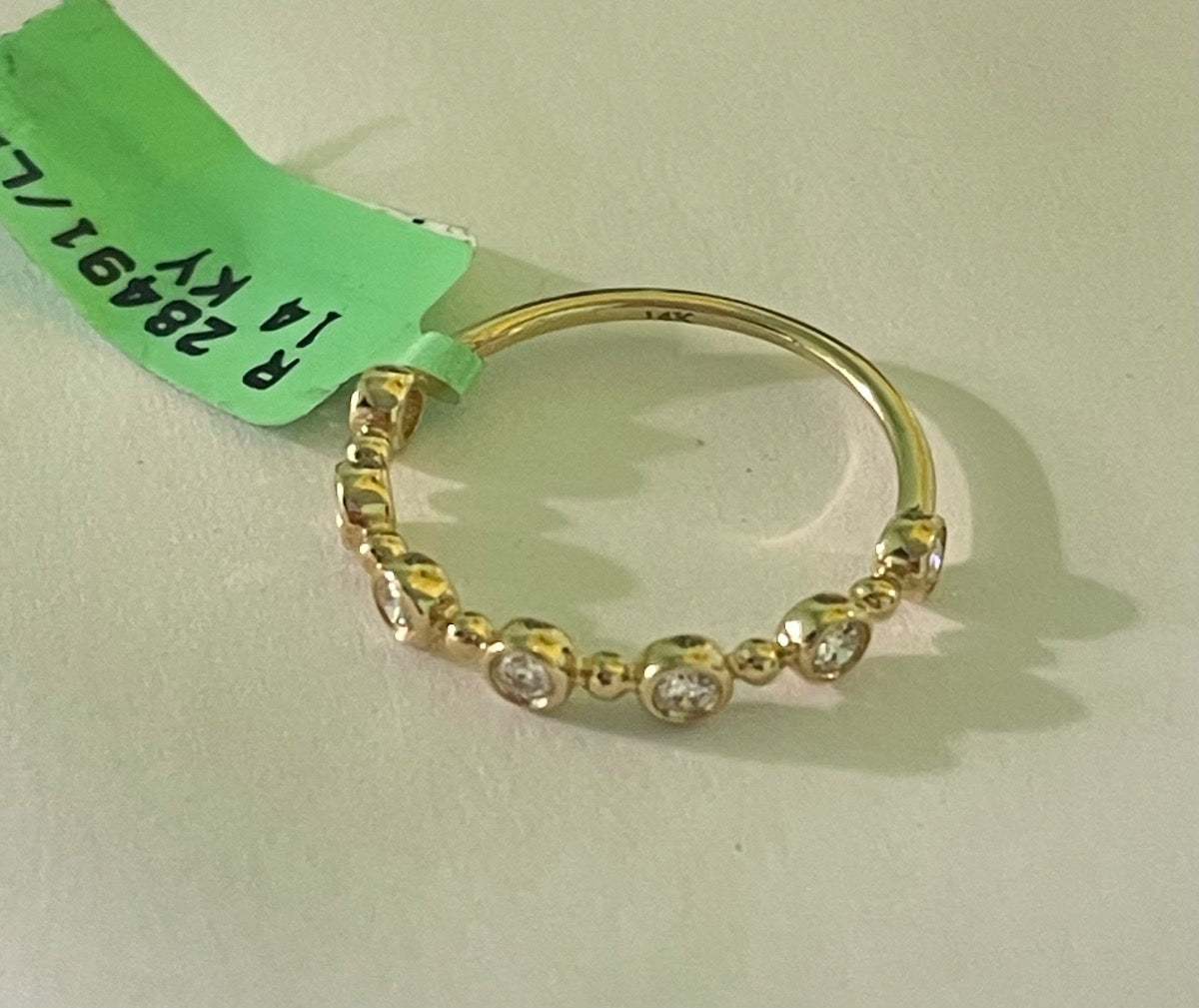 14K Yellow Gold  Ring with Lab Diamond