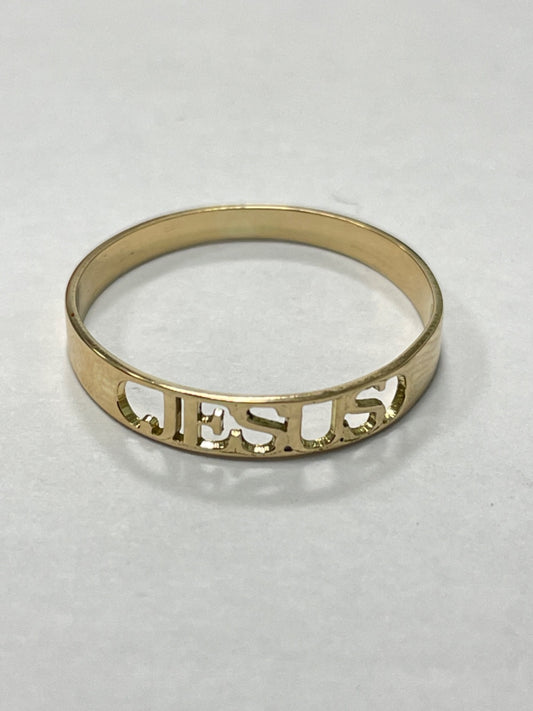18K Yellow Gold Jesus  Ring