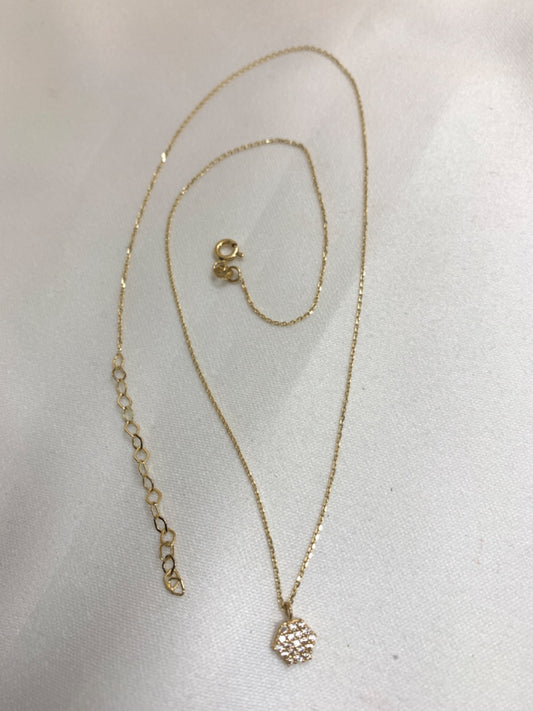 18K Yellow Gold  Chain with CZ