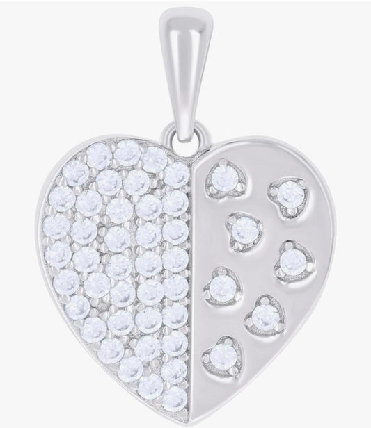 White Silver Heart Pendant