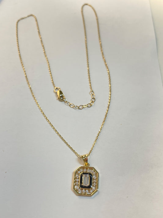 14K Yellow Gold  Charm Necklace Set with CZ