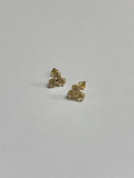 18K Yellow Gold  Earring with CZ