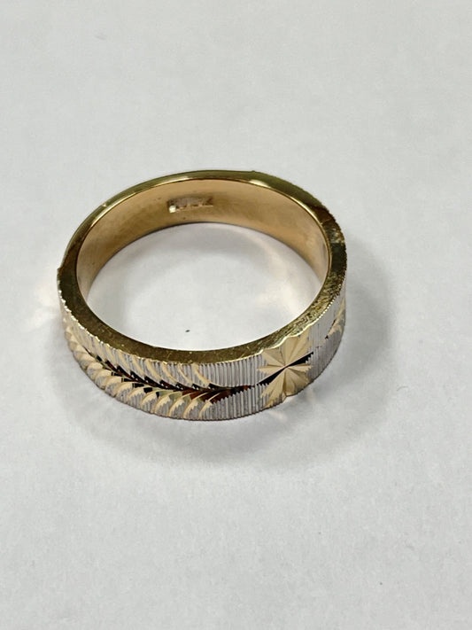 18K Two-Tone Gold  Wedding Band