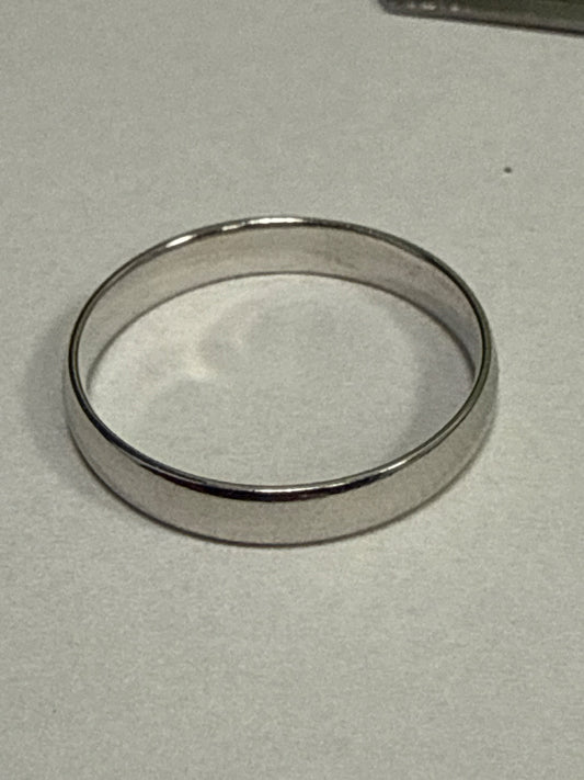 White Silver  Wedding Band