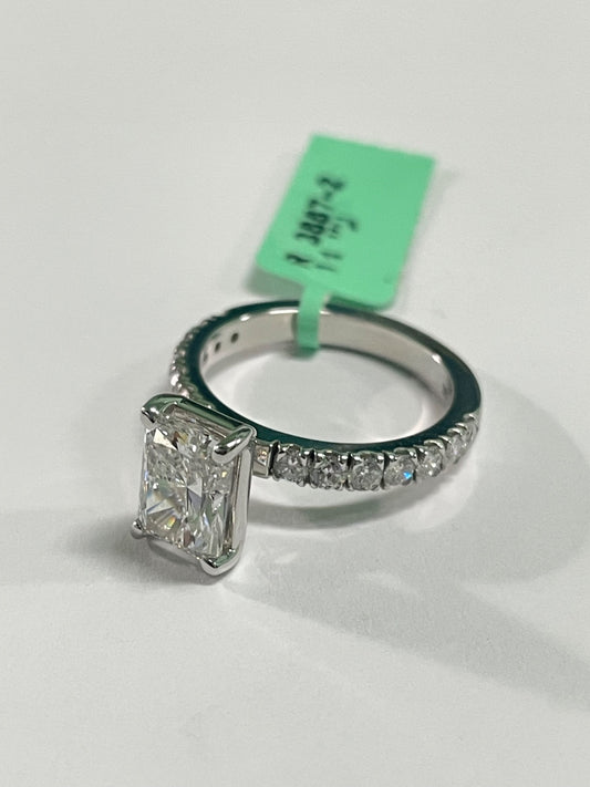 14K White Gold  Engagement Ring with Lab Diamond