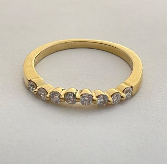 14K Yellow Gold  Wedding Band with Diamond
