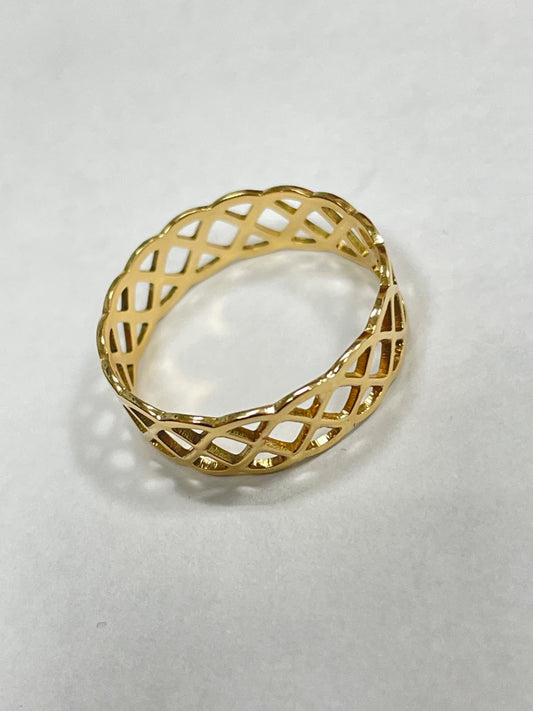 18K Yellow Gold Braided  Ring