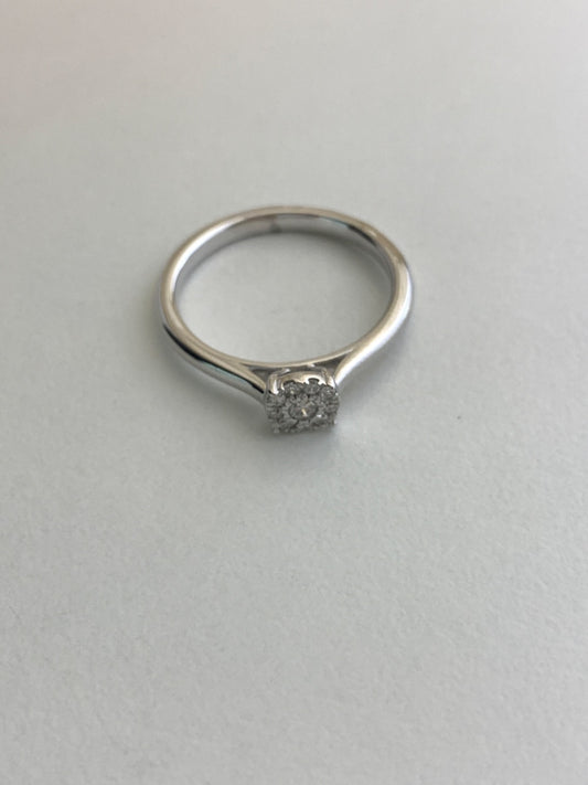 14K White Gold  Engagement Ring with Diamond