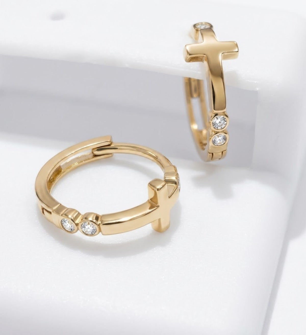 14K Yellow Gold  Earring with CZ