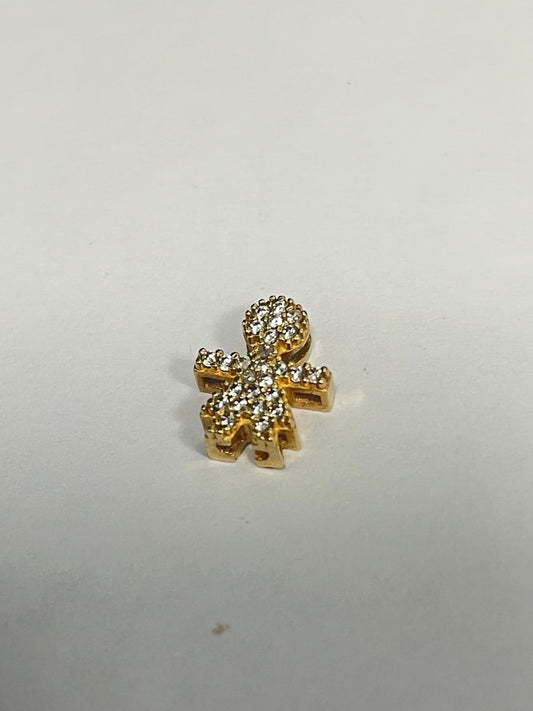 18K Rose Gold Girl Charm with CZ