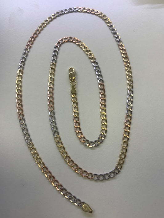14K Tri-Tone Gold  Chain