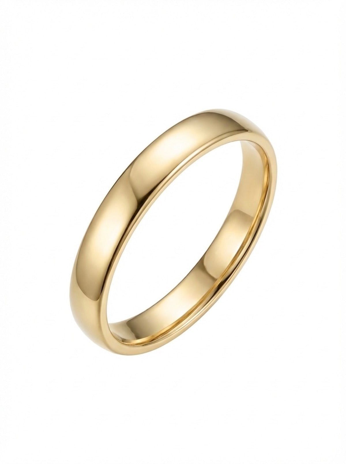 14K Yellow Gold Plain 3.8mm Wedding Band