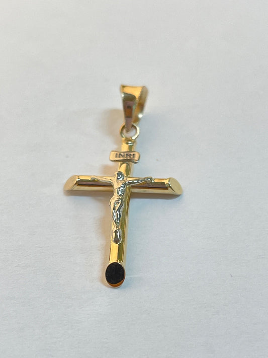 14K Two-Tone Gold Cross Pendant