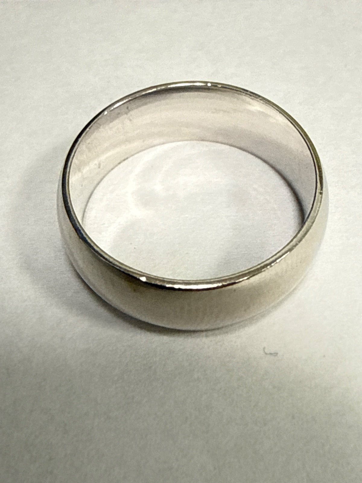 White Silver  Wedding Band